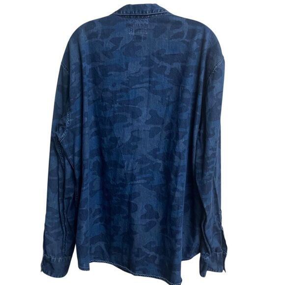 Lucky brand “California fit” camouflage denim pocket button up XXL #701 - Picture 2 of 9